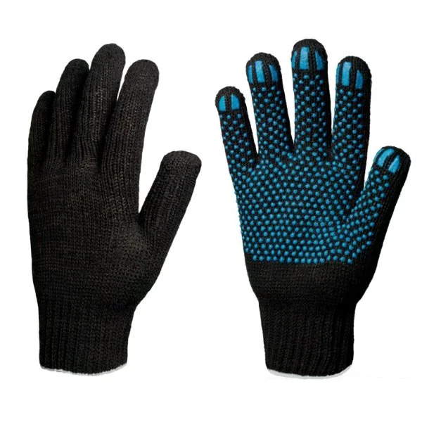 Перчатки х/б 10 класс с ПВХ 5-ти нитка, цвет ассорти